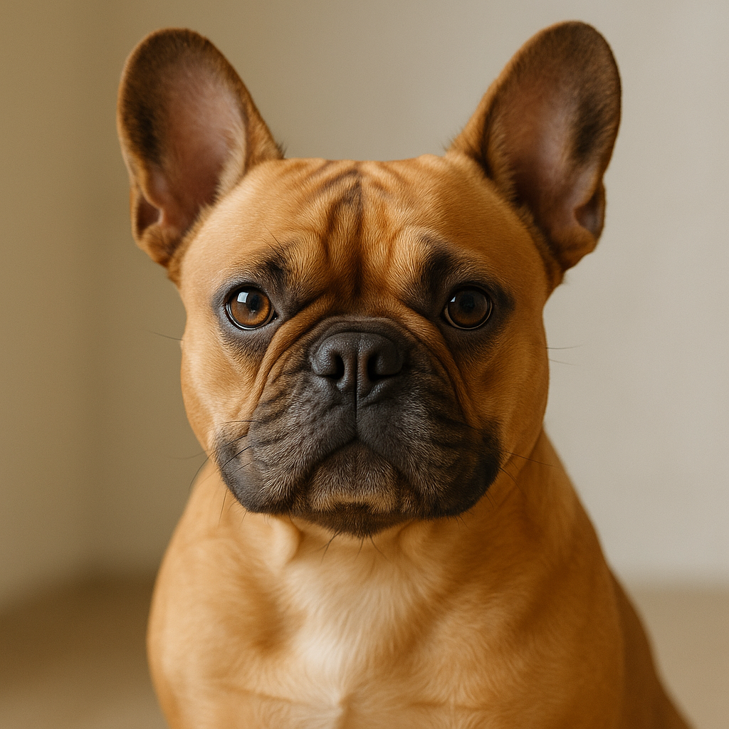 French Bulldog with clean coat and healthy skin folds