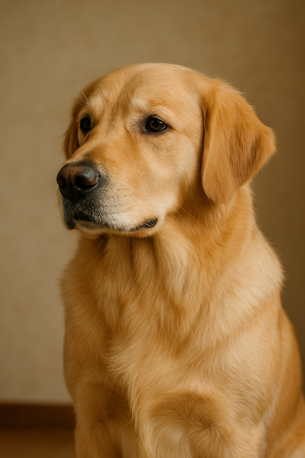 Golden Retriever with well-maintained double coat