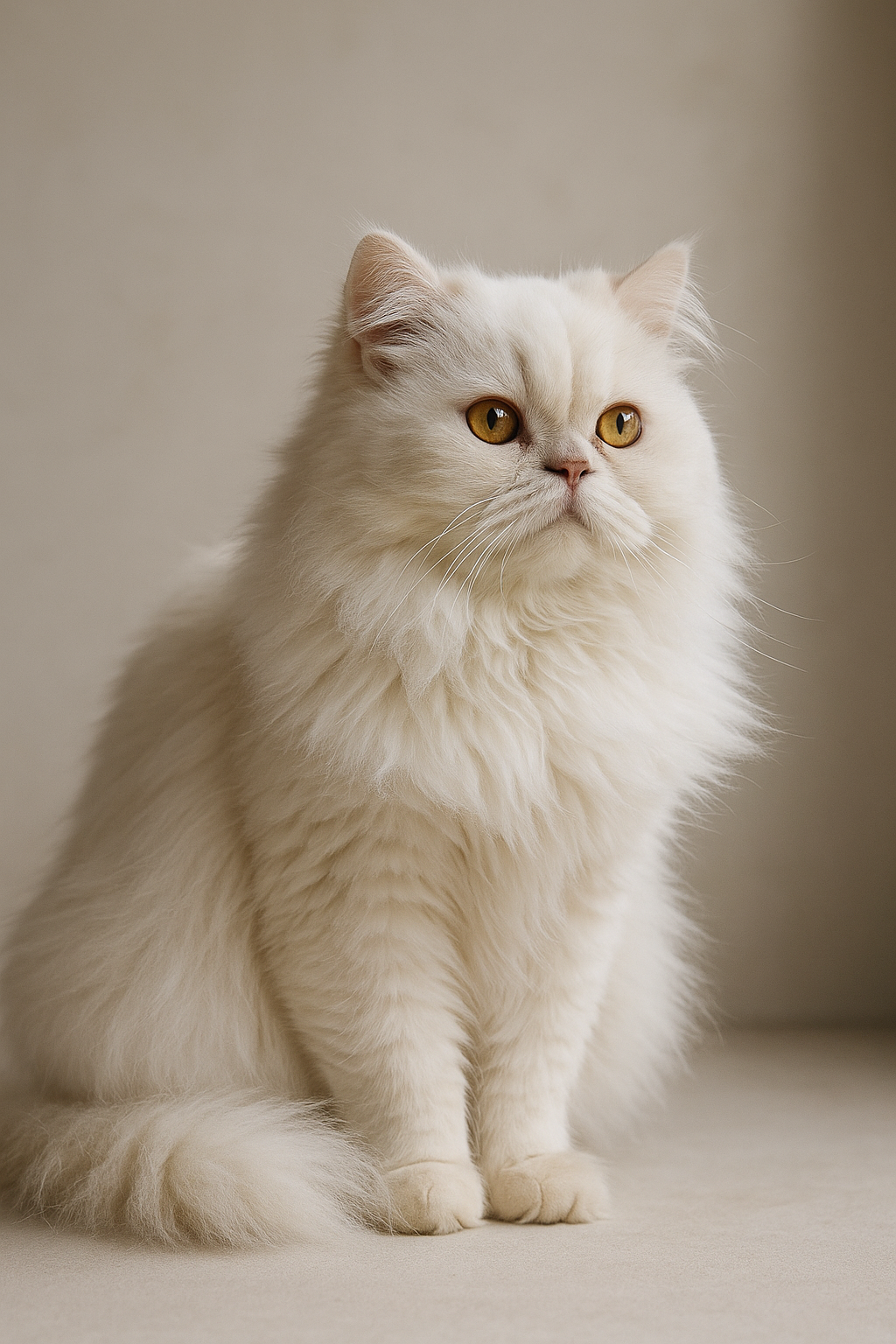 White Persian cat with long, well-groomed coat